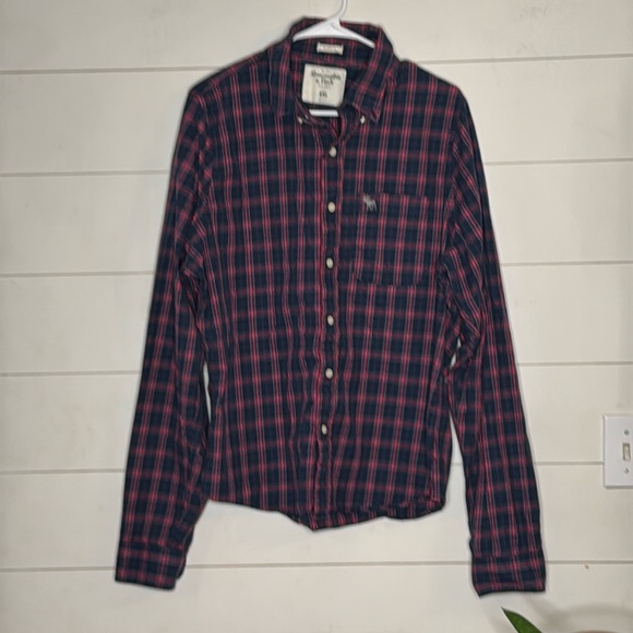 Abercrombie Men’s Button Up Plaid Shirt Size XXL - Picture 1 of 4